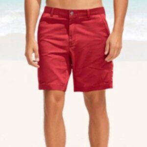 Casuals Shorts Mens Size 38 Waist 21.5"L Coral Red 100% Cotton Zip Fly 4 Pocket